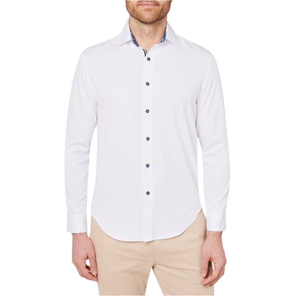 Society of Threads Mens Non-Iron Performance Stretch Button Up Shirt, NWT